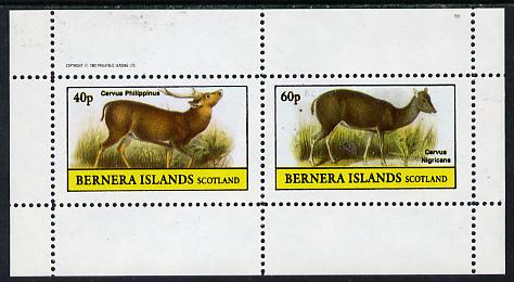 Bernera 1982 Deer perf  set of 2 values (40p & 60p) unmounted mint, stamps on animals   deer