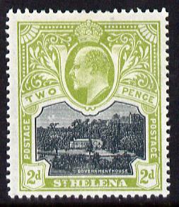 St Helena 1903 KE7 Pictorial 2d black & sage-green mounted mint SG57, stamps on , stamps on  ke7 , stamps on 