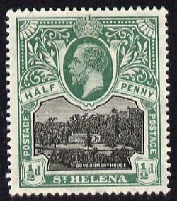 St Helena 1912-16 KG5 Pictorial 1/2d black & green mounted mint SG72, stamps on , stamps on  kg5 , stamps on 