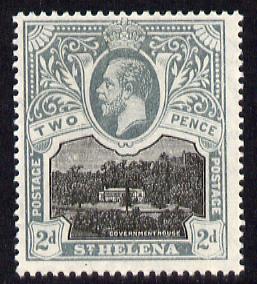 St Helena 1912-16 KG5 Pictorial 2d black & greyish-slate mounted mint SG75, stamps on , stamps on  stamps on , stamps on  stamps on  kg5 , stamps on  stamps on 