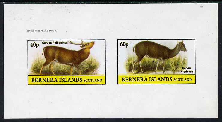 Bernera 1982 Deer imperf  set of 2 values (40p & 60p) unmounted mint , stamps on animals   deer