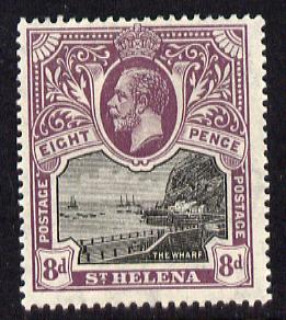 St Helena 1912-16 KG5 Pictorial 8d black & dull purple mounted mint SG78, stamps on , stamps on  kg5 , stamps on 