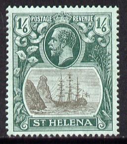 St Helena 1922-37 KG5 Badge MCA 1s6d mounted mint SG 93, stamps on , stamps on  kg5 , stamps on ships