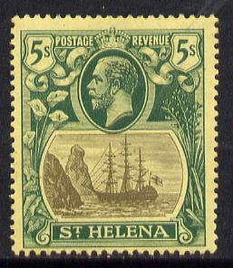 St Helena 1922-37 KG5 Badge MCA 5s mounted mint SG 95, stamps on , stamps on  kg5 , stamps on ships