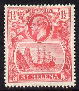 St Helena 1922-37 KG5 Badge Script 1.5d rose-red mounted mint SG 99, stamps on , stamps on  kg5 , stamps on ships