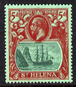 St Helena 1922-37 KG5 Badge Script 5d mounted mint SG 103, stamps on , stamps on  stamps on , stamps on  stamps on  kg5 , stamps on  stamps on ships