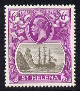 St Helena 1922-37 KG5 Badge Script 6d mounted mint SG 104, stamps on , stamps on  stamps on , stamps on  stamps on  kg5 , stamps on  stamps on ships