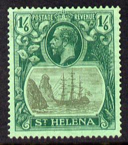 St Helena 1922-37 KG5 Badge Script 1s6d mounted mint SG 107, stamps on , stamps on  kg5 , stamps on ships