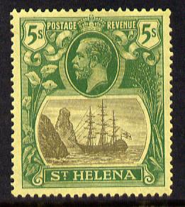 St Helena 1922-37 KG5 Badge Script 5s mounted mint SG 110, stamps on , stamps on  kg5 , stamps on ships