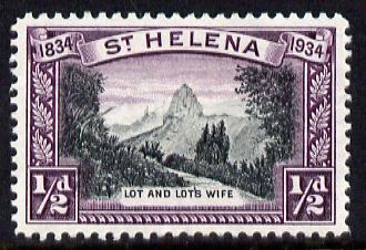 St Helena 1934 KG5 Centenary 1/2d mounted mint SG 114, stamps on , stamps on  stamps on , stamps on  stamps on  kg5 , stamps on  stamps on ships