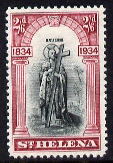 St Helena 1934 KG5 Centenary 2s6d mounted mint SG 121, stamps on , stamps on  stamps on , stamps on  stamps on  kg5 , stamps on  stamps on ships
