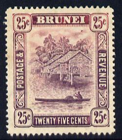 Brunei 1908-22 River Scene MCA 25c dull purple mounted mint SG 43a, stamps on , stamps on  stamps on rivers