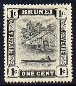 Brunei 1924-37 River Scene Script CA 1c black mounted mint SG 60, stamps on rivers