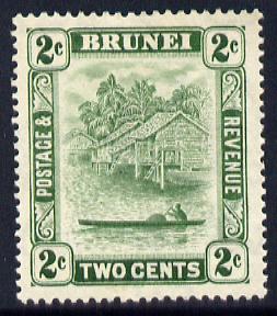 Brunei 1924-37 River Scene Script CA 2c green mounted mint SG 62, stamps on rivers