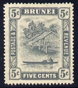 Brunei 1924-37 River Scene Script CA 5c grey mounted mint SG 67, stamps on rivers