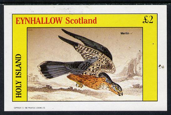 Eynhallow 1982 Merlin imperf deluxe sheet (Â£2 value) unmounted mint, stamps on , stamps on  stamps on birds, stamps on  stamps on birds of prey