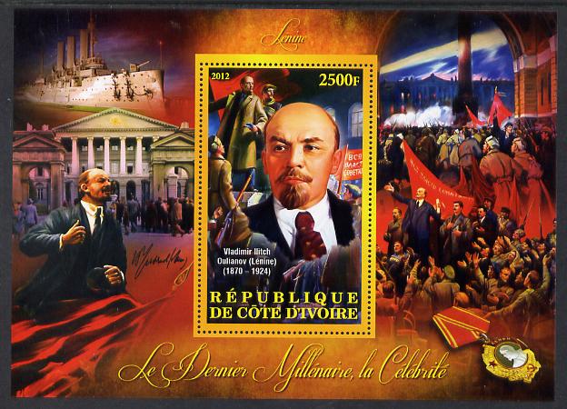 Ivory Coast 2012 Personalities of the Last Millennium #11 perf sheetlet containing 1 value unmounted mint (Vladimir Lenin)