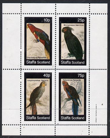 Staffa 1982 Parrots #02 perf  set of 4 values (10p to 75p) unmounted mint, stamps on , stamps on  stamps on birds    parrots