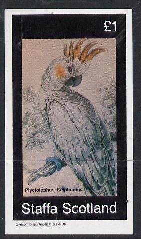 Staffa 1982 Parrots #02 imperf souvenir sheet (Â£1 value) unmounted mint, stamps on , stamps on  stamps on birds    parrots