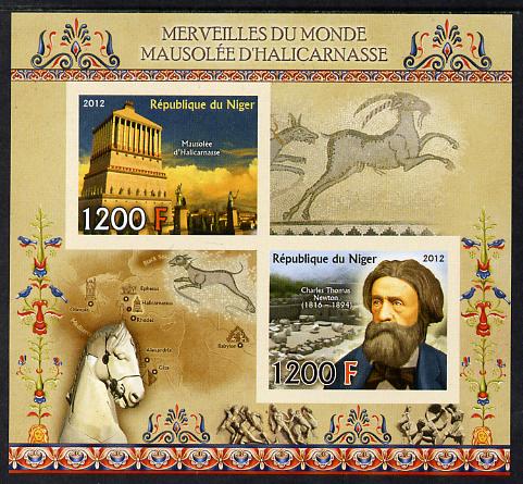 Niger Republic  2012 Wonders of the World - Mausoleum at Halicarnassus imperf sheetlet containing 2 values unmounted mint , stamps on , stamps on  stamps on history, stamps on  stamps on heritage, stamps on  stamps on ancient greece