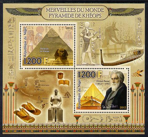 Niger Republic  2012 Wonders of the World - Pyramids at Giza perf sheetlet containing 2 values unmounted mint , stamps on history, stamps on heritage, stamps on pyramids, stamps on civil engineering, stamps on egyptology
