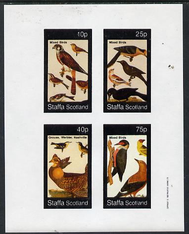 Staffa 1982 Birds #25 (Bird of Prey, Woodpecker, etc) imperf  set of 4 values (10p to 75p) unmounted mint , stamps on birds, stamps on birds of prey, stamps on woodpecker