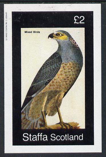 Staffa 1982 Birds of Prey #07 imperf deluxe sheet (£2 value) unmounted mint, stamps on birds, stamps on birds of prey