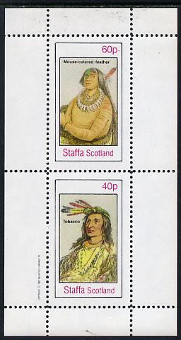 Staffa 1982 N American Indians #06 perf set of 2 values unmounted mint , stamps on , stamps on  stamps on cultures    indians   americana    tobacco, stamps on  stamps on wild-west, stamps on  stamps on wild west