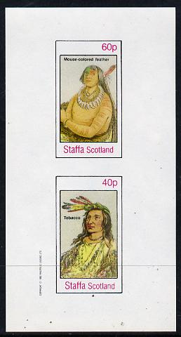 Staffa 1982 N American Indians #06 imperf set of 2 values unmounted mint , stamps on cultures    indians   americana    tobacco, stamps on wild-west, stamps on wild west