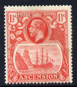 Ascension 1924-33 KG5 Badge 1.5d rose-red mounted mint SG 12, stamps on , stamps on  stamps on , stamps on  stamps on  kg5 , stamps on  stamps on badge, stamps on  stamps on ships