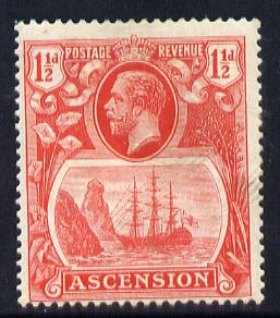 Ascension 1924-33 KG5 Badge 1.5d rose-red mounted mint SG 12, stamps on , stamps on  kg5 , stamps on badge, stamps on ships