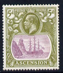 Ascension 1924-33 KG5 Badge 5d purple & olive-green mounted mint SG 15d, stamps on , stamps on  stamps on , stamps on  stamps on  kg5 , stamps on  stamps on badge, stamps on  stamps on ships