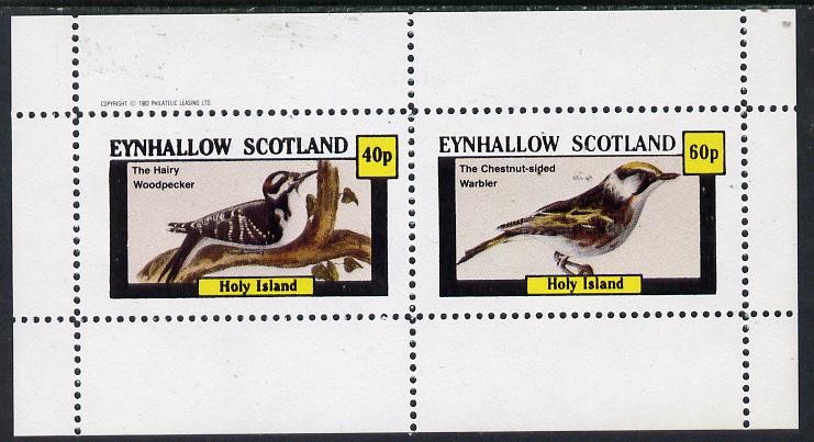 Eynhallow 1982 Birds #10 (Hairy Woodpecker & Warbler) perf  set of 2 values (40p & 60p) unmounted mint, stamps on , stamps on  stamps on birds    woodpecker