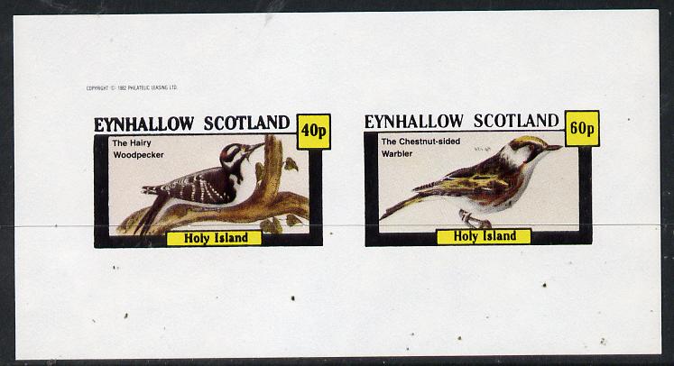 Eynhallow 1982 Birds #10 (Hairy Woodpecker & Warbler) imperf  set of 2 values (40p & 60p) unmounted mint, stamps on birds    woodpecker