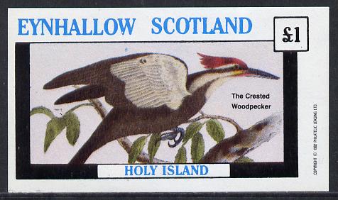 Eynhallow 1982 Crested Woodpecker imperf souvenir sheet (£1 value) unmounted mint, stamps on birds    woodpecker