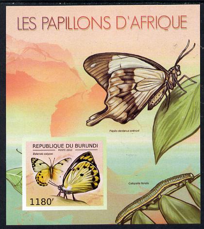 Burundi 2012 Butterflies #4 imperf deluxe sheet unmounted mint, stamps on butterflies