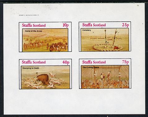 Staffa 1982 N American Indian Culture imperf set of 4 values unmounted mint , stamps on , stamps on  stamps on cultures    indians   americana, stamps on  stamps on wild-west, stamps on  stamps on wild west