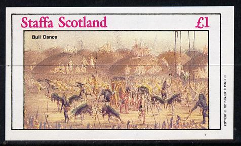 Staffa 1982 N American Indian Culture imperf souvenir sheet unmounted mint (£1 value), stamps on cultures    indians   americana, stamps on wild-west, stamps on wild west