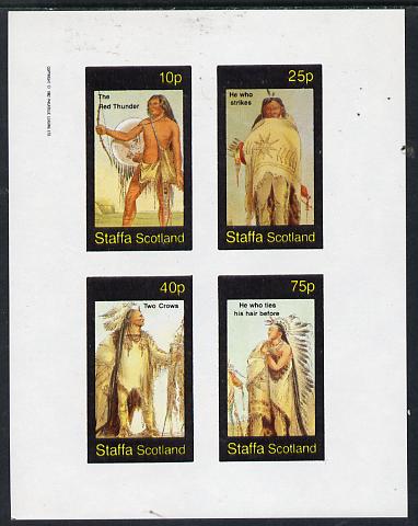 Staffa 1982 N American Indians #08 imperf set of 4 values unmounted mint , stamps on , stamps on  stamps on cultures    indians   americana, stamps on  stamps on wild-west, stamps on  stamps on wild west