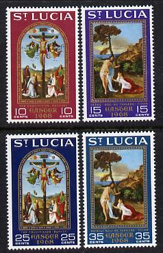 St Lucia 1968 Easter perf set of 4 unmounted mint SG 245-8, stamps on easter, stamps on religion