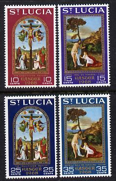 St Lucia 1968 Easter perf set of 4 unmounted mint SG 245-8, stamps on , stamps on  stamps on easter, stamps on  stamps on religion