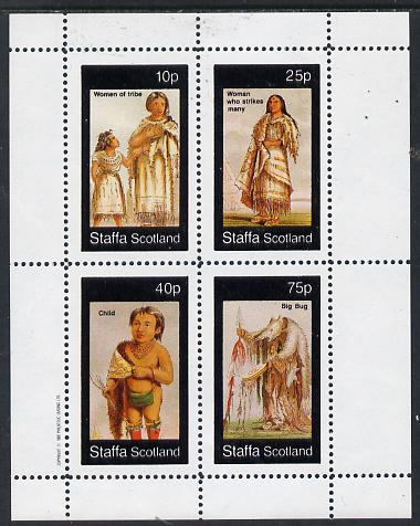 Staffa 1982 N American Indians #09 perf set of 4 values unmounted mint , stamps on , stamps on  stamps on cultures    indians   americana, stamps on  stamps on wild-west, stamps on  stamps on wild west