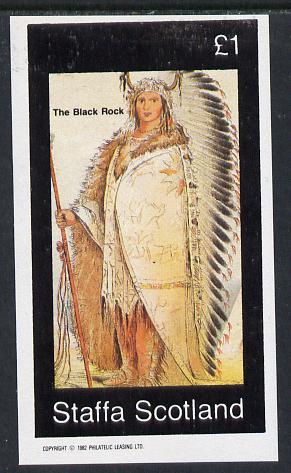 Staffa 1982 N American Indians #09 imperf souvenir sheet unmounted mint (£1 value), stamps on cultures    indians   americana, stamps on wild-west, stamps on wild west