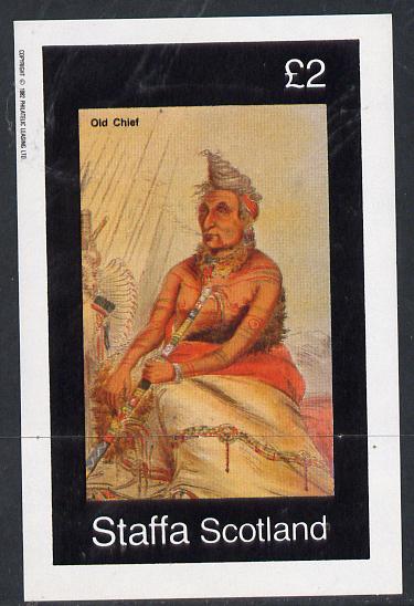 Staffa 1982 N American Indians #09 imperf deluxe sheet unmounted mint (£2 value), stamps on cultures    indians   americana, stamps on wild-west, stamps on wild west