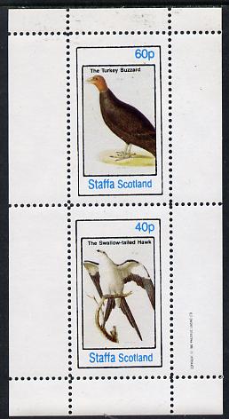 Staffa 1982 Birds #27 (Turkey Buzzard & Swallow Tailed Hawk) perf  set of 2 values (40p & 60p) unmounted mint, stamps on , stamps on  stamps on birds, stamps on  stamps on birds of prey