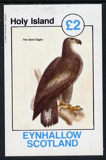 Eynhallow 1982 Bald Eagle imperf deluxe sheet (£2 value) unmounted mint, stamps on birds, stamps on birds of prey