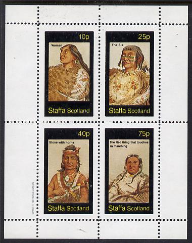 Staffa 1982 N American Indians #10 perf set of 4 values unmounted mint , stamps on , stamps on  stamps on cultures    indians   americana, stamps on  stamps on wild-west, stamps on  stamps on wild west