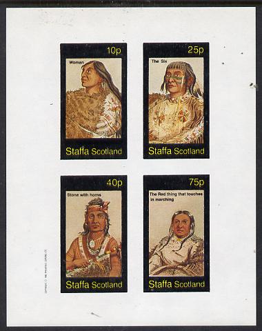 Staffa 1982 N American Indians #10 imperf set of 4 values unmounted mint , stamps on , stamps on  stamps on cultures    indians   americana, stamps on  stamps on wild-west, stamps on  stamps on wild west