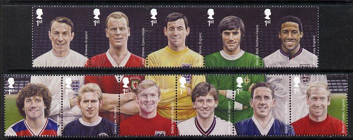 Great Britain 2013 Football Heroes set of 11 values unmounted mint, stamps on football