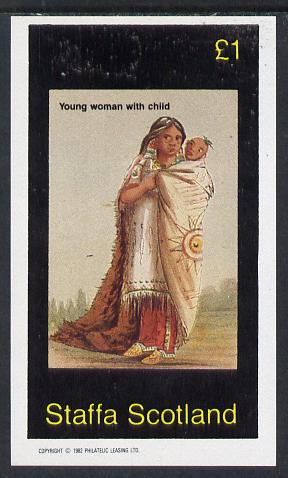 Staffa 1982 N American Indians #10 imperf souvenir sheet unmounted mint (£1 value) , stamps on cultures    indians   americana, stamps on wild-west, stamps on wild west